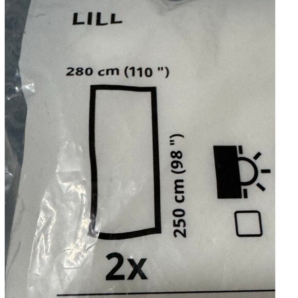 IKEA Lill Sheer Curtain Panels White Polyester Netting Set of 2 98x110" NEW - Picture 4 of 8